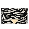 thumbnail image 1 of Synthetic Leather Zebra Print Envelope Clutch, 1 of 8