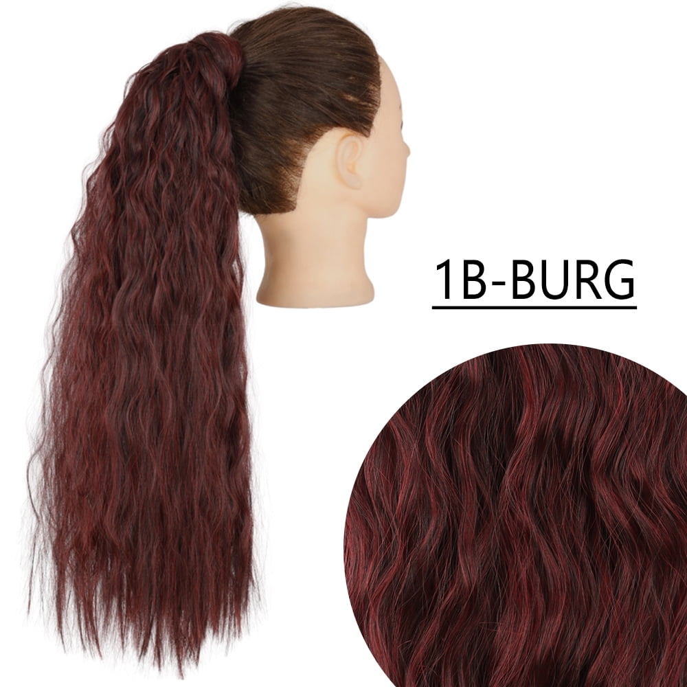 Synthetic Long Corn Curly Ponytail Wrap Around Pony Tail Clip in Hair Extensions Natural Hairpiece Headwear Hair Brown Black