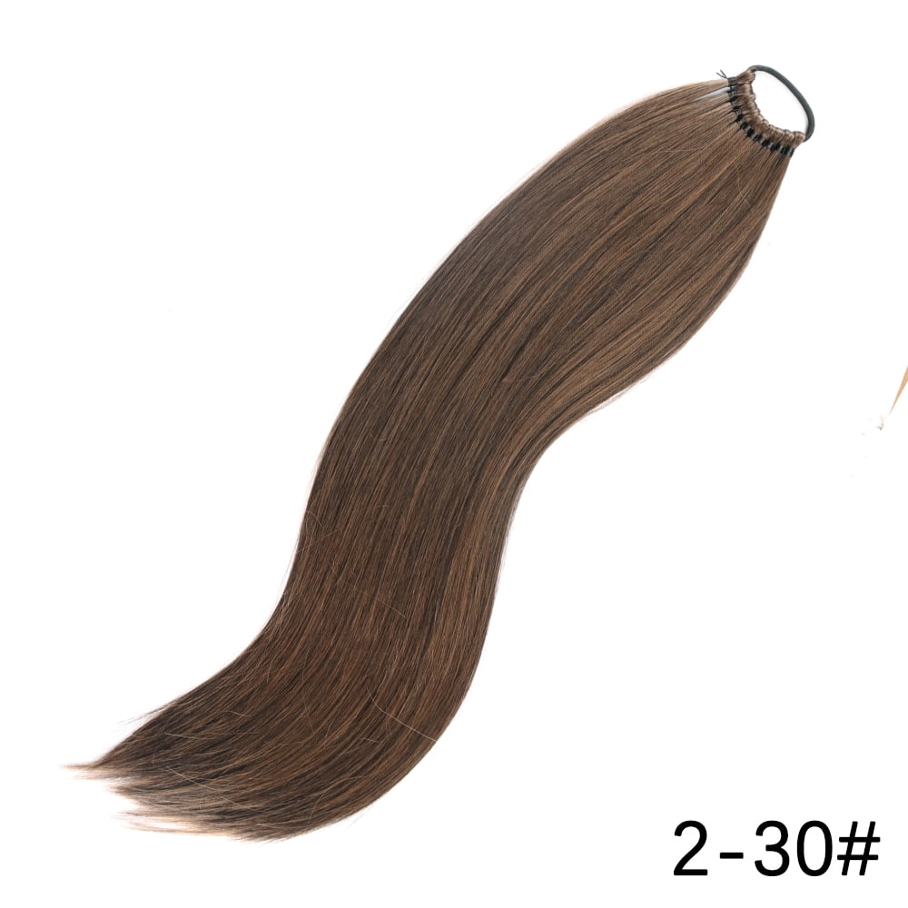 Synthetic Long Straight Ponytail Hair Extensions With Elastic Hair Band 24Inch Heat Resistant Pony Hairpiece For Women Daily Use