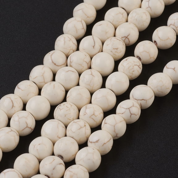 Synthetic Magnesite Beads Strands Round 8mm Hole: 1mm about 50pcs/strand