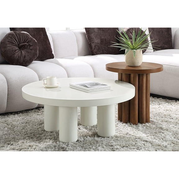 Synthetic Main Material - Sturdy Surface for Decor - Modern Rooms - Durable and Stylish Coffee Table