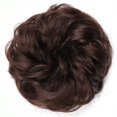 thumbnail image 1 of Synthetic Messy Bun Chignon Donut Gary Brown Color Hair Bun Pad Elastic Hair Rope Rubber Band Hair Extensions, 1 of 8