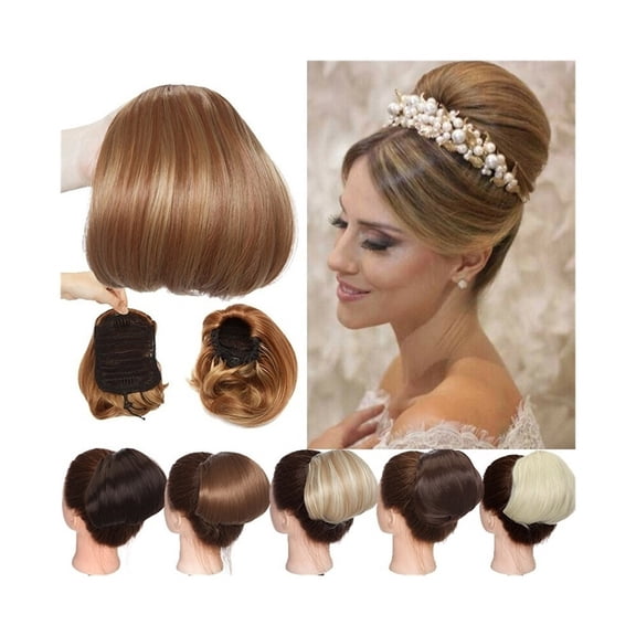 Synthetic Messy Bun Hair Piece Comb Clip in Short Drawstring Ponytail Hair Extensions