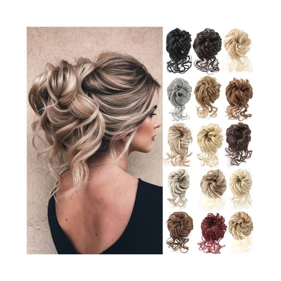 Synthetic Messy Curly Chignon Dount Hair Bun with Elastic Band Synthetic Fibre Ponytail Hairpiece