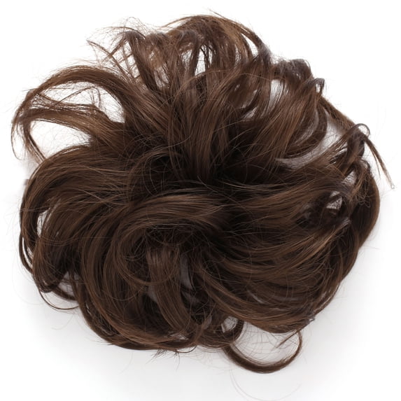 Synthetic Messy Hair Bun Extension Chignon Hair Piece (8A#-Light Chestnut Brown)