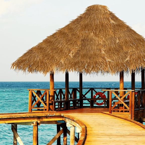 Synthetic Mexican Straw Roof Thatch Tiki Straw Roof Tiki Bar Hut Grass Duck Boat Blinds Runner Rolls Palapa Thatch Roofing for Garden Patio Umbrella Covers Fence Party Decoration$$Garden & Patio
