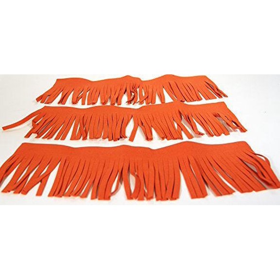Synthetic Microfiber Suede 4" Trim - 3 - 12" Lengths ORANGE