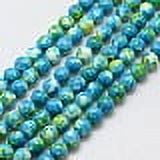 Synthetic Ocean White Jade Beads Strands Dyed Round Dodger Blue 8mm Hole: 1mm
