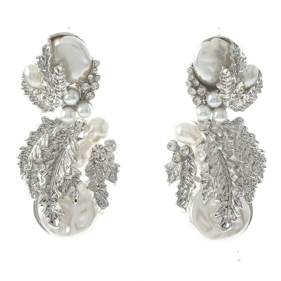 Synthetic Pearl Post Earrings