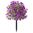thumbnail image 1 of Synthetic Petunia Flower Stake For Outdoor Planters, Purple Faux Garden Accent 22 In，1PC, 1 of 3