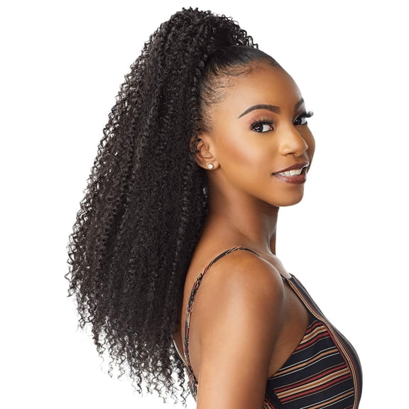 Synthetic Ponytail Pony Wrap - CURLY 24" (1B Off Black)