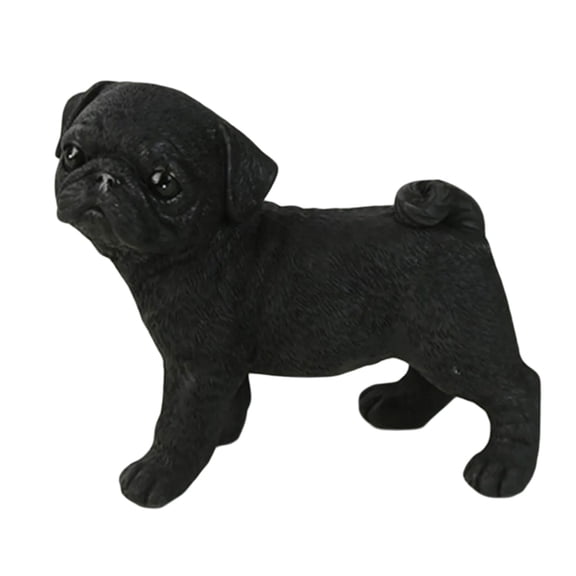 Synthetic Resins Car Accessories Realistic Pug Dog Miniature Statue Dashboard Decoration Home Office Desktop Ornament