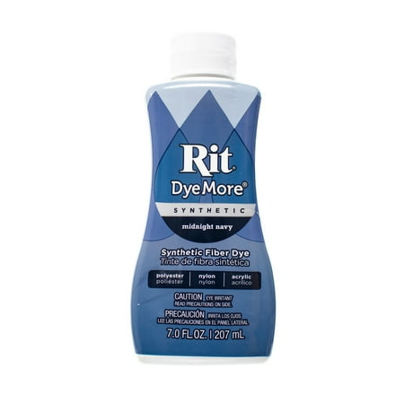 Synthetic Rit Liquid Fabric Dye – Multiple Colored Dye – Polyester, Nylon, & Acrylic Fabrics – 7 FL. OZ. – Midnight Navy