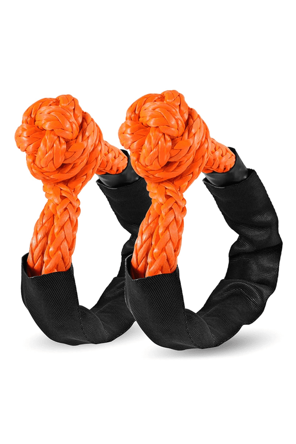 2-Pack Orange Shackle, 1/2" X 24" Light Weight Shackle, 38,000 LBS Breaking Strength with Extra Sleeves for Sailing, SUV, Off Road Towing, ATV
