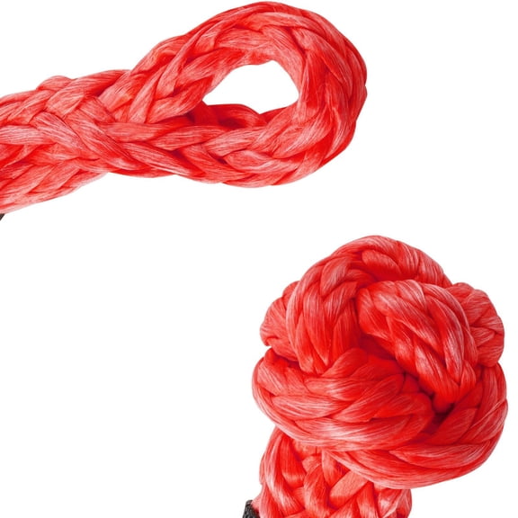 Synthetic Soft Shackle, 1/2" x 22" (2 Pack) 44092 lbs (20 Ton) Breaking Strength Recovery Tow Shackles with Extra 2 Sleeves & Storage Bag for UTV, ATV, Trucks, Jeep, Off-Road Vehicles, Red