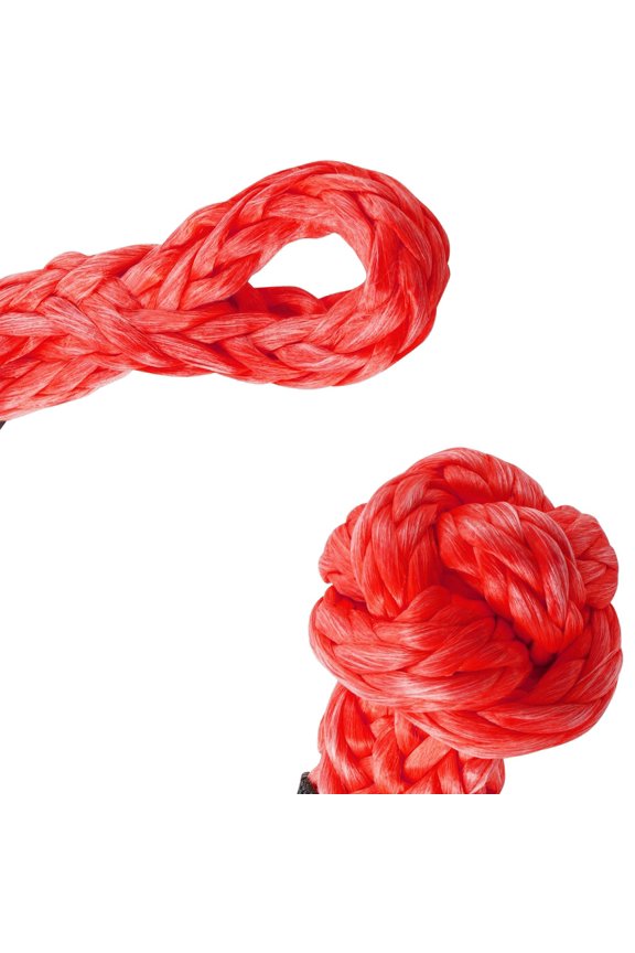 Synthetic Soft Shackle, 1/2" x 22" (2 Pack) 44092 lbs (20 Ton) Breaking Strength Recovery Tow Shackles with Extra 2 Sleeves & Storage Bag for UTV, ATV, Trucks, Jeep, Off-Road Vehicles, Red