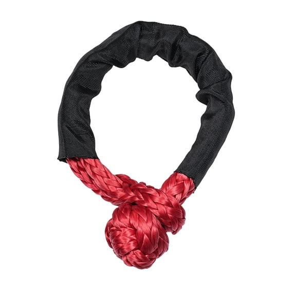 Synthetic Soft Shackle, Breaking Strength Soft Shackle Recovery Rope with Extra Sleeves, Universal Car Accessories for SUV ATV Truck Off Road Towing (Red)