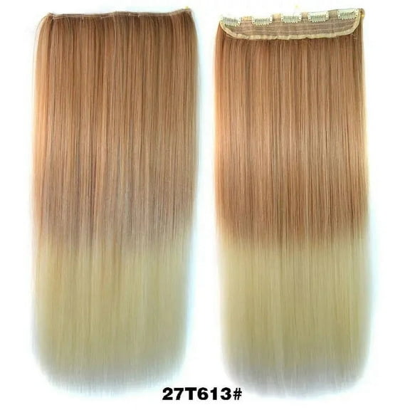 Synthetic Straight Hair 5-Clips, Clip in, One Piece Hair Extensions for Women and Girls - Hairpieces