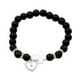 thumbnail image 1 of Synthetic White Agate Cross Beaded Bracelet, Mustard Seed Heart Charms Pendant, Jewelry Gifts for Women Men Y944 (White), 1 of 8