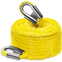 Synthetic Winch Rope 1/2" x 50'-25000 lbs Winch Line with,Go for 4WD Road Vehicle Truck SUV ATV UTV（Yellow） (1/2" x 50' Hook)
