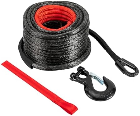 Synthetic Winch Rope 3/8" x 100ft, 23809LBS Synthetic Winch Rope with