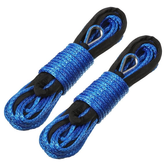 Synthetic Winch Rope Winch Line Cable Rope 1/4 Inch X 50 Feet UV for UTV ATV Winch Truck Supplies Blue