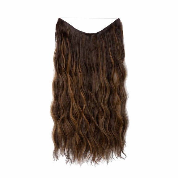 Synthetic Wire Hair Extension - 16 Inch, Wave Curly - Clip-In, Transparent Headband, Adjustable - for Women, Thickening/Lengthening Hair