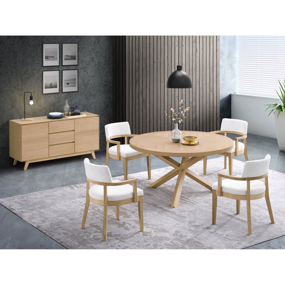 Synthetic Wood Composition - Stable for Regular Use - Dining Events - Blend in Decor Round Table