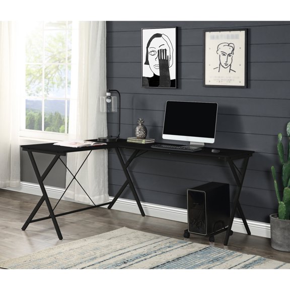 Synthetic Wood Tabletop - Corner-Friendly - Workstation for Computers - Efficient Space Utilization