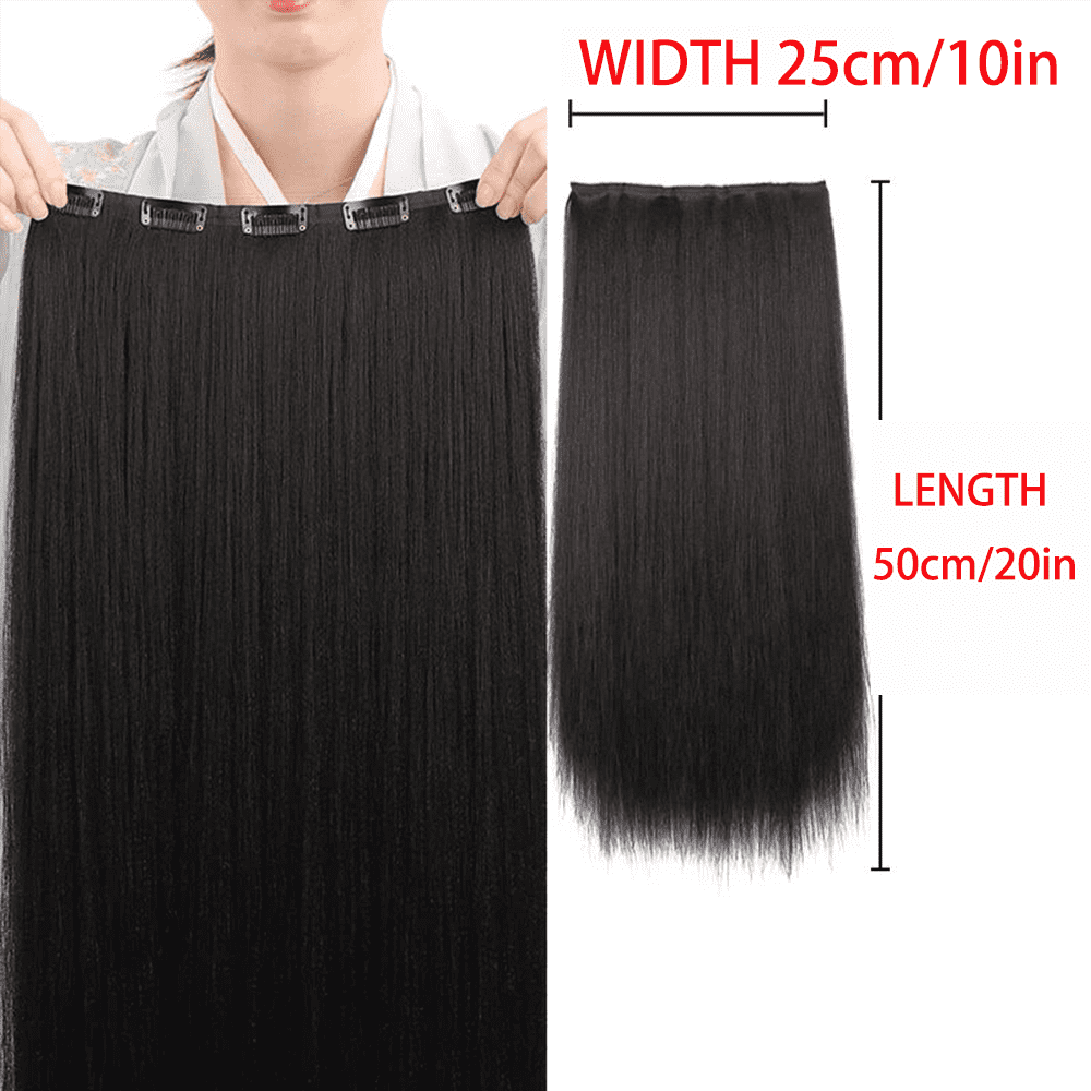 Synthetic black women's vertical hair extensions, hair extensions, five different lengths of headwear for women's wigs
