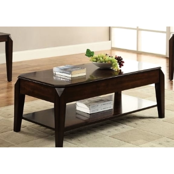 Synthetic wood material - Open bottom shelf for display - Everyday living - Practical and refined coffee table