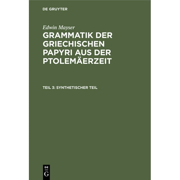 Synthetischer Teil, (Hardcover)