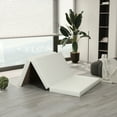 thumbnail image 1 of Arctus 3" Twin-XL Size Tri Folding Memory Foam Mattress Topper, White, 1 of 7