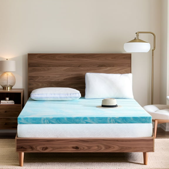 Arctus 3 inch Twin Size Memory Foam Mattress Topper, Blue