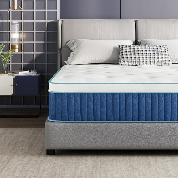 Arctus Twin Mattress,12 Inch Hybrid Liquid Flex Foam and Pocket Spring Mattress,Bed in a box,Blue