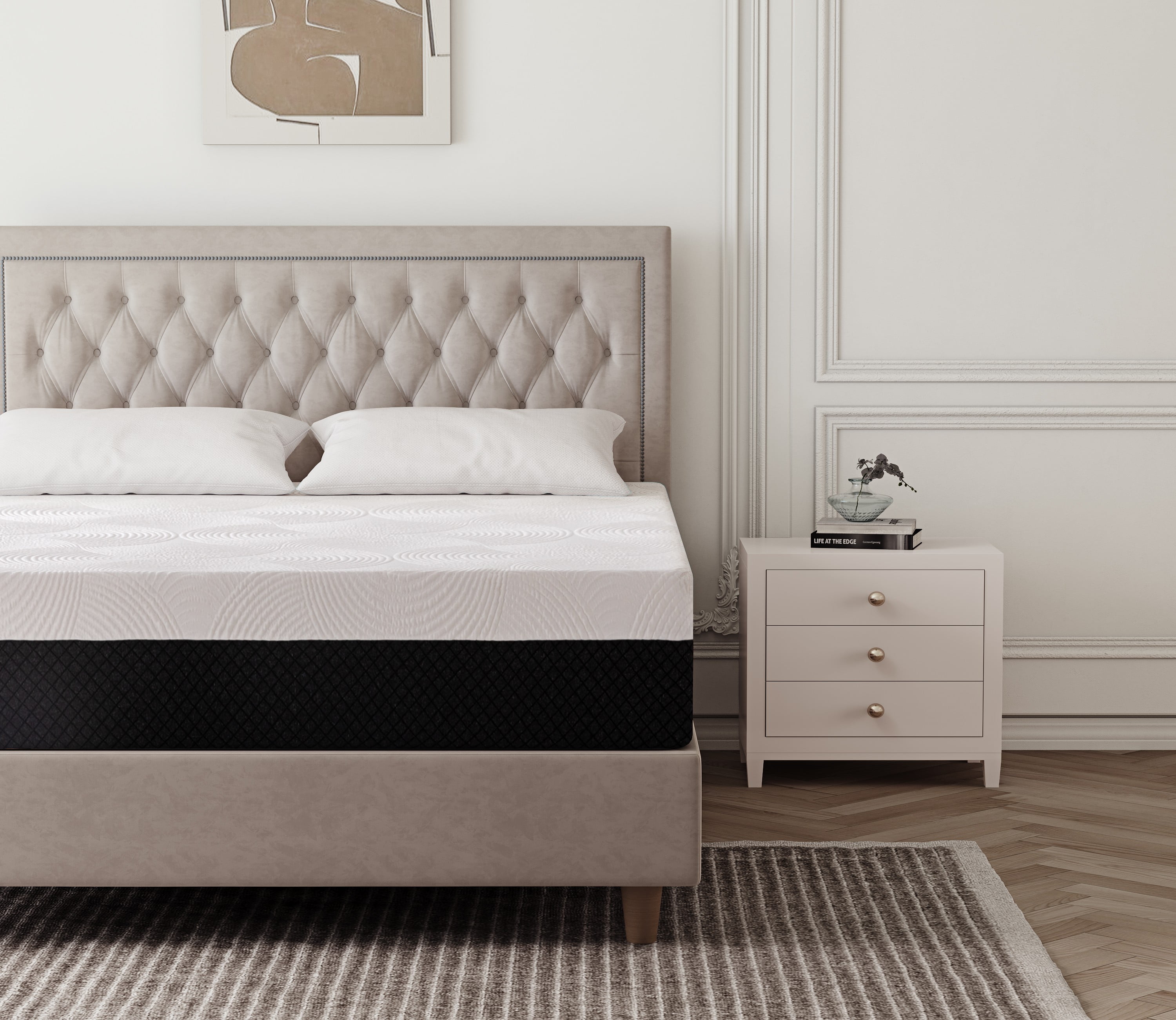SynthoSpace Queen Mattress 12in inch Gel Memory Foam Mattress in a Box, Pressure Relief, Medium Fi