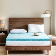 Arctus Queen Mattress Topper, 2" Memory Foam Mattress Topper, Blue