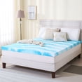 thumbnail image 1 of Arctus Queen Mattress Topper, 4" Memory Foam Mattress Topper, Blue, 1 of 7