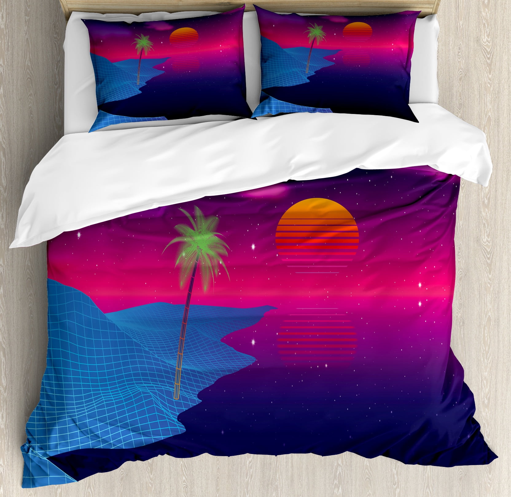 Indigo and Multicolor Queen Duvet Cover Set with Pillow Shams