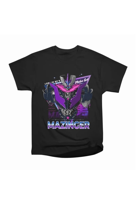 Synthwave Mecha God T-Shirt Tee Gift For Him Merch For Her Apparel For Friend