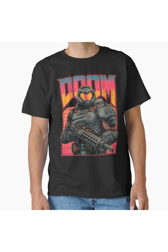 Synthwave Neon Cyberpunk Grid Dual Blades Horizon Tech Art Tee T-Shirt