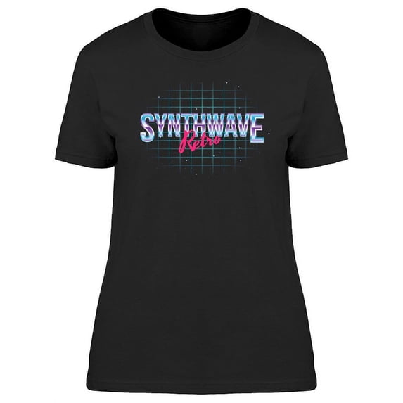 Synthwave Retro Laser Grid T-Shirt Women -Image by Shutterstock, Female x-Large
