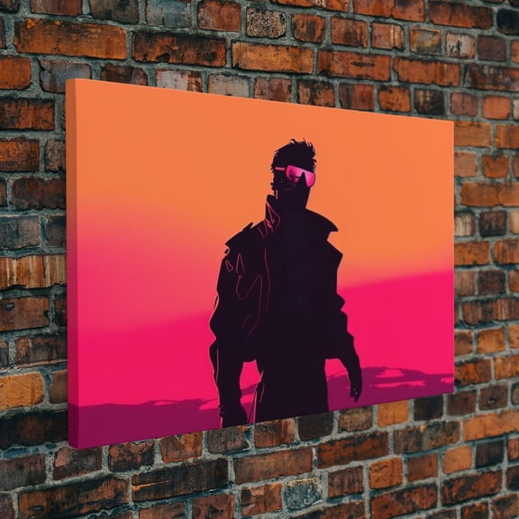 Synthwave Retro Punk Art Warm Colors Wall Art Unframed Paper Print