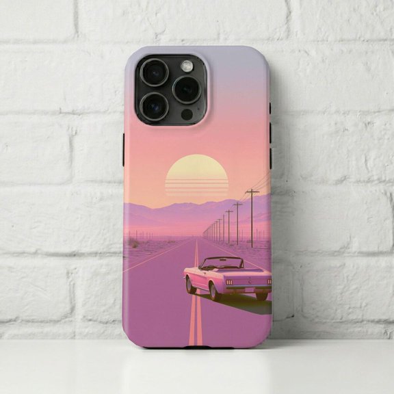 Synthwave Road Trip Phone Case for iPhone 17 to 11 Pro Max Retro 80s