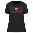 thumbnail image 1 of Synthwave Sunset Neon Color Sign T-Shirt Women -Image by Shutterstock, Female Large, 1 of 2
