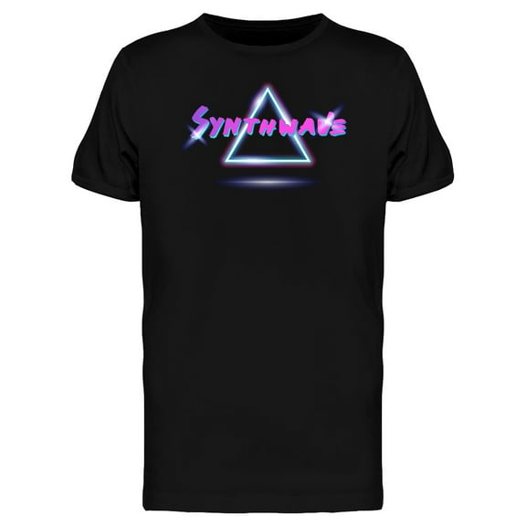 Synthwave Text Triangle T-Shirt Men -Image by Shutterstock, Male Small