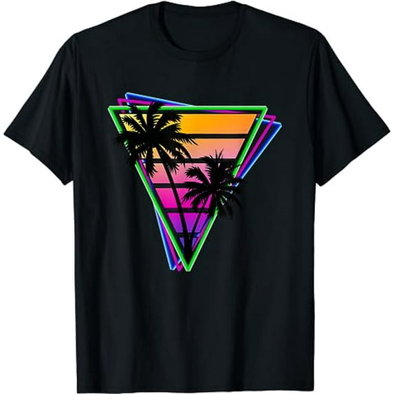Synthwave Triangle T-Shirt Men's Graphic Tee Retro Electronic Music Shirt