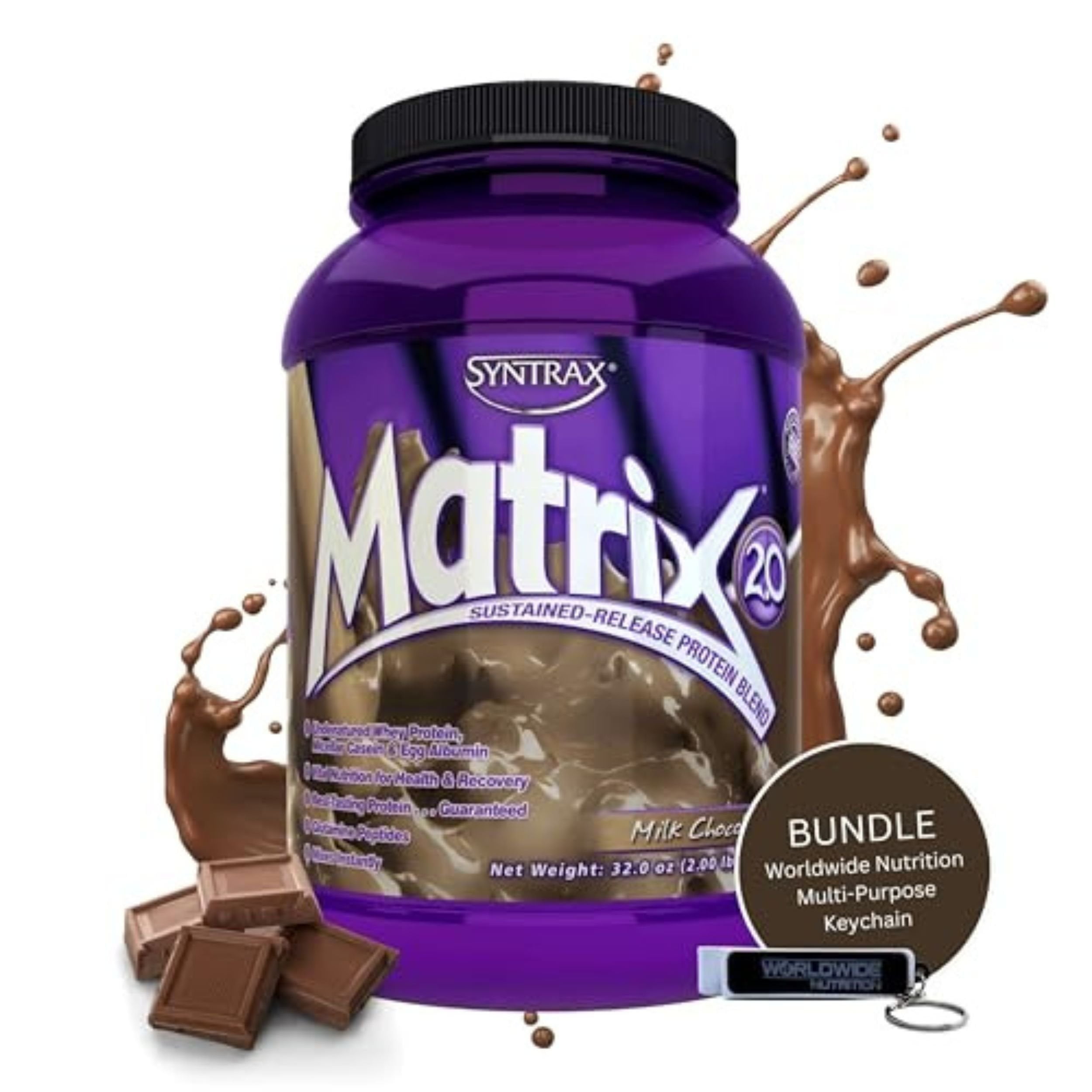 Syntrax Bundle: Matrix Milk Chocolate Whey Casein Blend Protein Powder ...