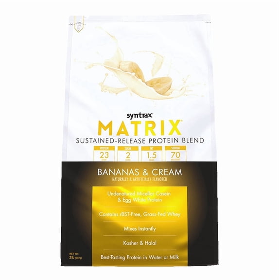 Syntrax Matrix Bananas and Cream Sustained-Release Protein Blend, 2 lbs.