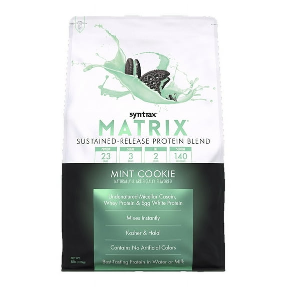 Syntrax Nutrition Matrix, Sustained-Release Protein Blend, Mint Cookie with Real Cookie Pieces 5 lbs.